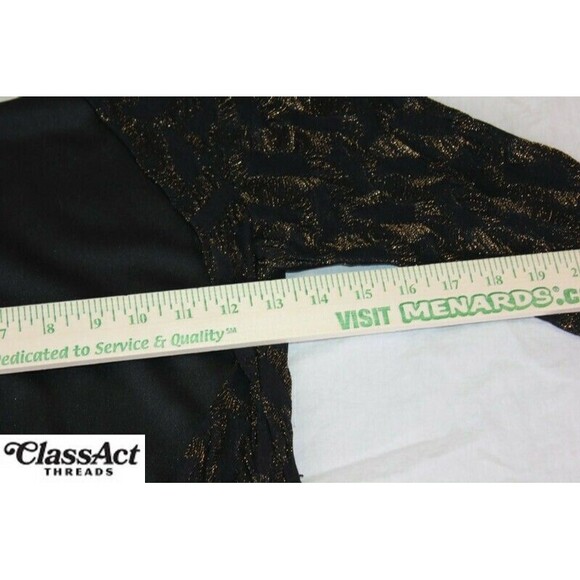 ZARA WB Women's Black Gold Long Sleeve Dress Open Back Pullover Sz M - Picture 4 of 7